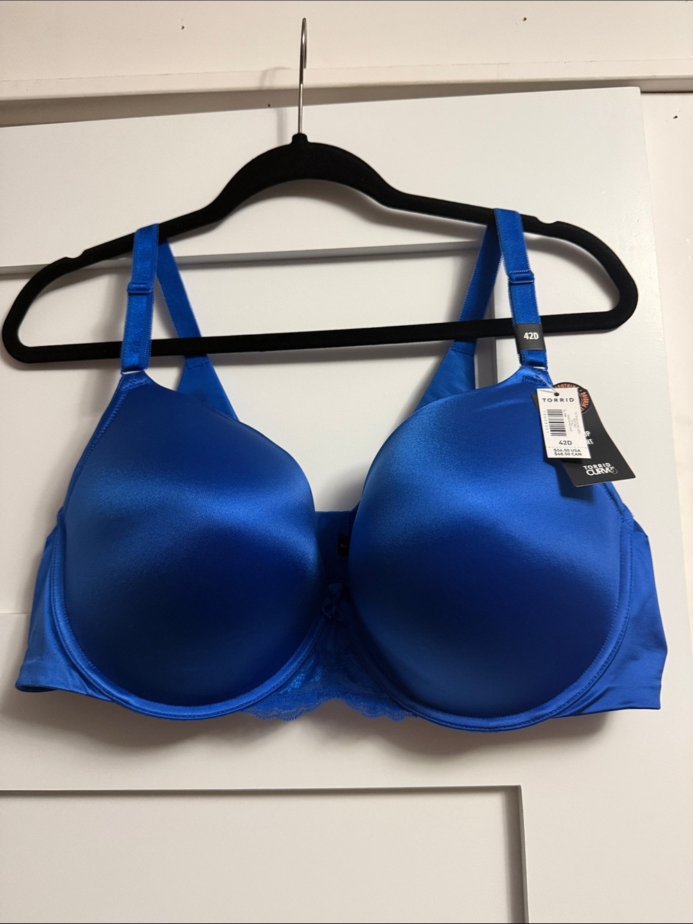 NWT Torrid Smooth Satin Blue Full-Coverage push up tshirt Bra 42D